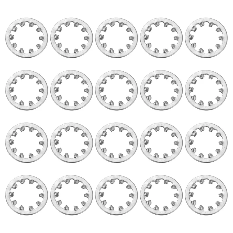 20Pcs 3/8" 304 Stainless Steel Internal Tooth Lock Washer