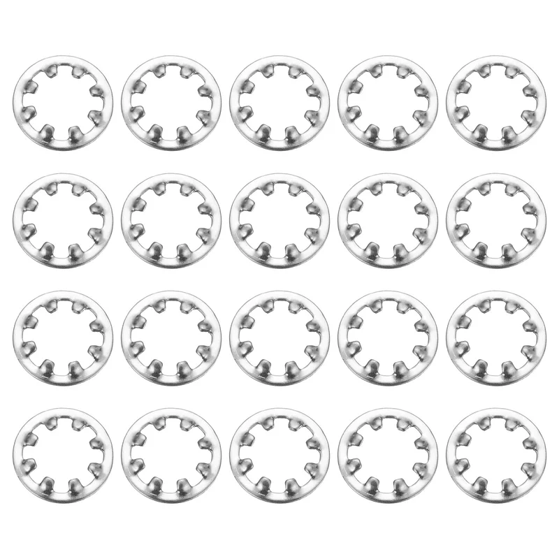 50Pack 1/4" 304 Stainless Steel Internal Tooth Lock Washer