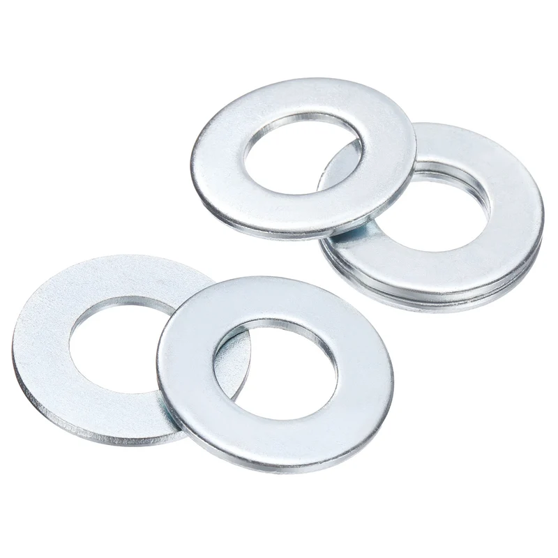 15Pcs 9/16" Carbon Steel SAE Flat Washers, 0.59" x 1.16" x 0.08", Silver Tone