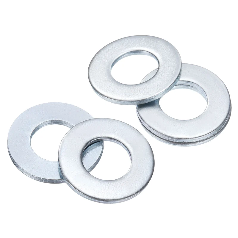 50Pcs 5/16" Carbon Steel SAE Flat Washers, 0.34" x 0.69" x 0.06", Silver Tone