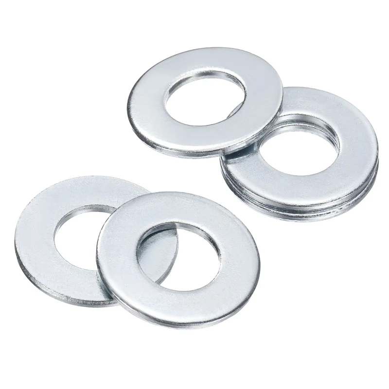 20Pcs 1/2" Carbon Steel SAE Flat Washers, 0.53" x 1.06" x 0.08", Silver Tone