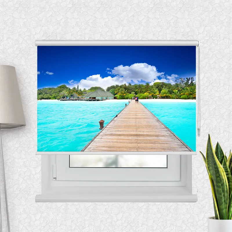 Motivrollo 'Meer Steg' | Bis B 430 x H 440 cm