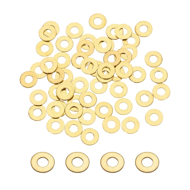 M2.5x6x0.4mm Flat Washer, 220PCS Brass Automotive Drain Plug Gasket, Golden