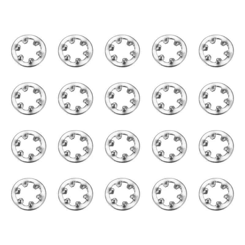 100Pcs 4# 304 Stainless Steel Internal Tooth Lock Washer