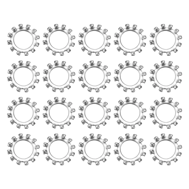 40Pcs 7/16" 304 Stainless Steel External Tooth Lock Washer
