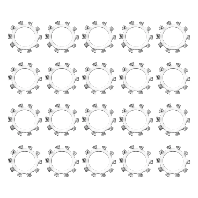20Pcs 1/2" 304 Stainless Steel External Tooth Lock Washer