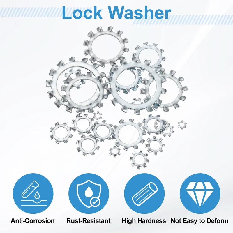 20Pcs 1/2" 304 Stainless Steel External Tooth Lock Washer
