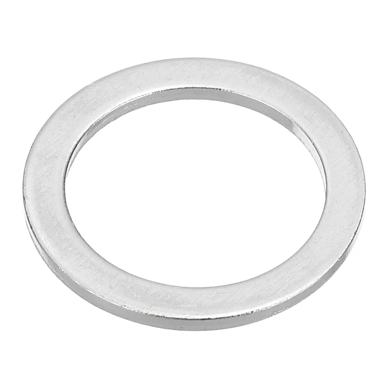 M18x24x1.5mm Flat Washers, 50PCS Aluminum Automotive Drain Plug Gaskets, Silver