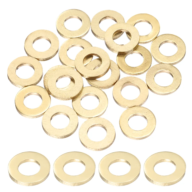 20Pcs M6 Flat Washer 12mmx6mmx1.5mm Brass Sealing Washers for Screws Bolt