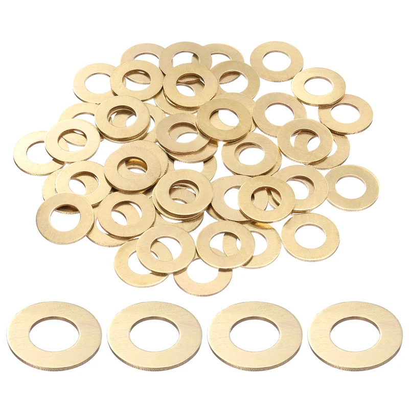 50Pcs M12 Flat Washer, 24mmx12mmx1.5mm Brass Sealing Washers for Screws Bolt