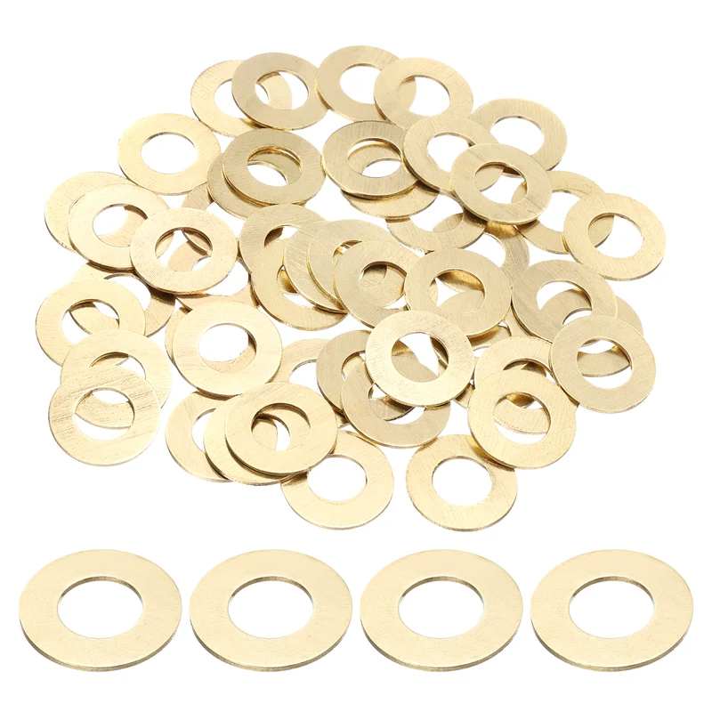 50Pcs M12 Flat Washer, 24mmx12mmx1.2mm Brass Sealing Washers for Screws Bolt