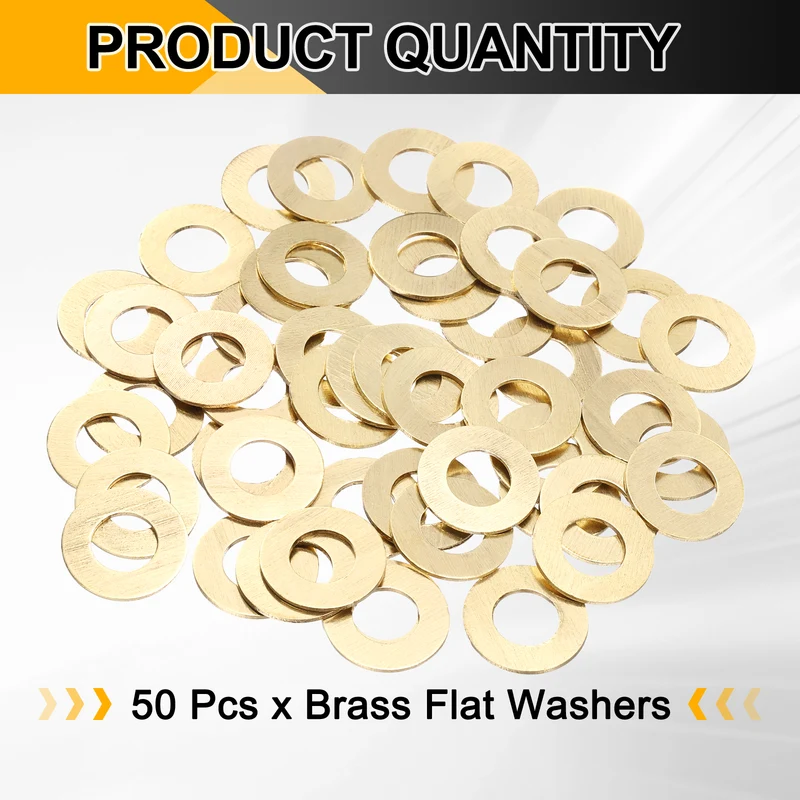 50Pcs M12 Flat Washer, 24mmx12mmx1.2mm Brass Sealing Washers for Screws Bolt
