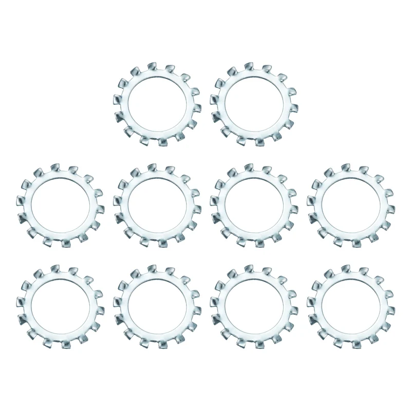 10Pcs 7/8" Zinc-Plated Carbon Steel External Tooth Lock Washer