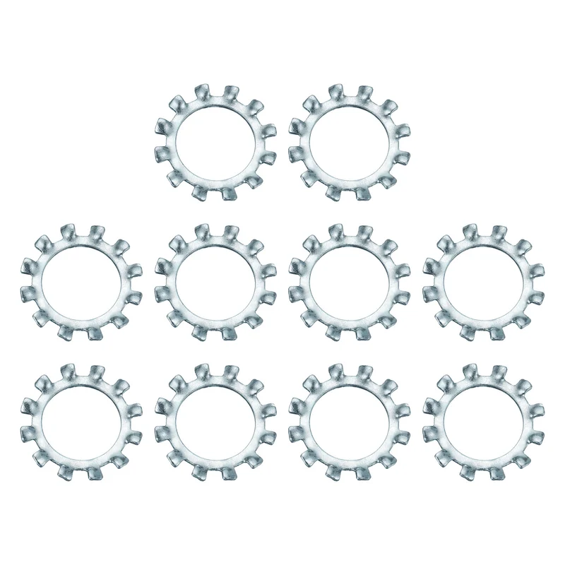 10Pcs 3/4" Zinc-Plated Carbon Steel External Tooth Lock Washer