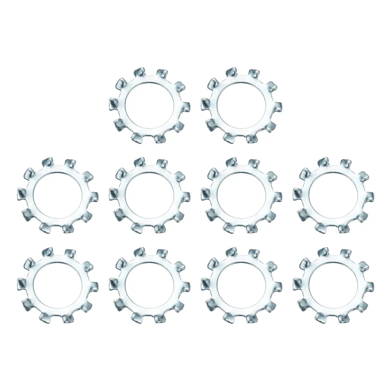 10Pcs 5/8" Zinc-Plated Carbon Steel External Tooth Lock Washer
