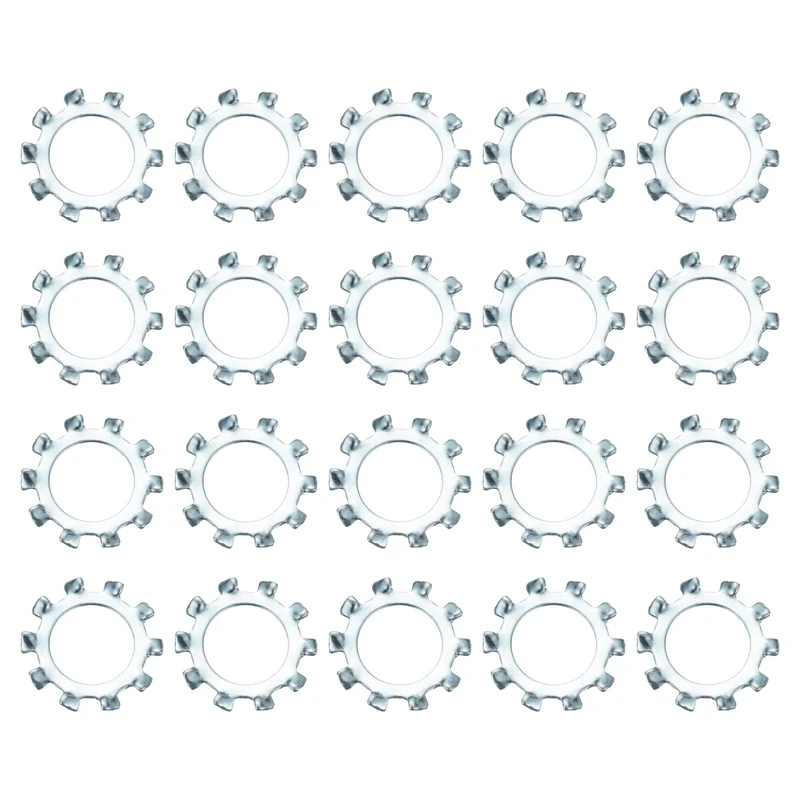 20Pcs 1/2" Zinc-Plated Carbon Steel External Tooth Lock Washer