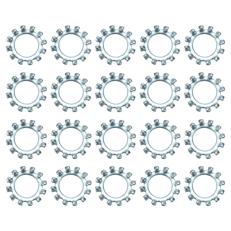 20Pcs 7/16" Zinc-Plated Carbon Steel External Tooth Lock Washer