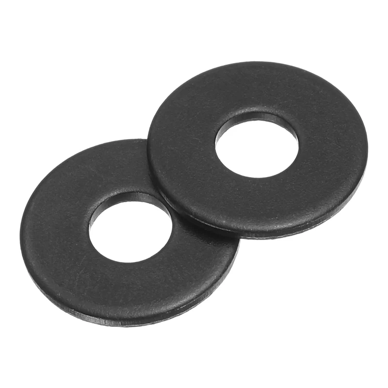 100 Pcs Fender Washer, M5 Carbon Steel Flat Washer Fastener Gasket, Black
