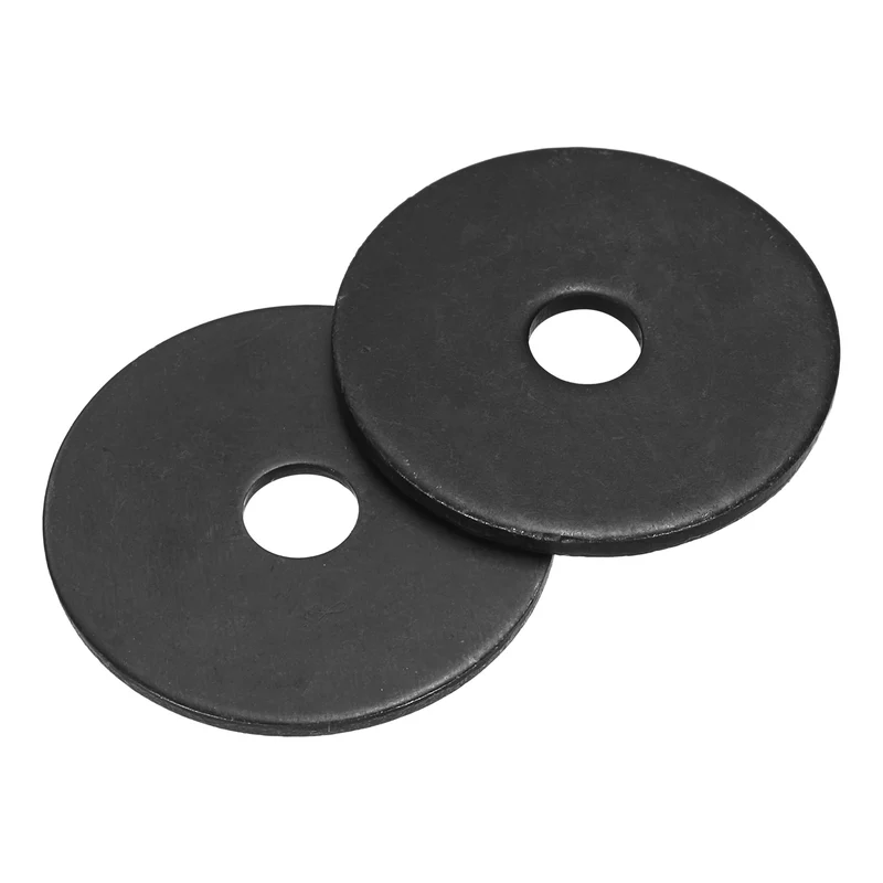 50 Pcs Fender Washer, M5 Carbon Steel Flat Washer Fastener Sealing Gasket, Black