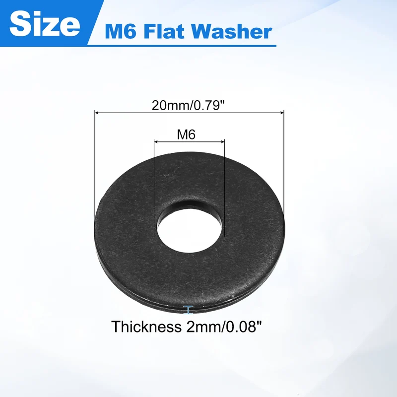 50 Pcs Fender Washer, M6 304 Stainless Steel Flat Washer Fastener Gasket, Silver