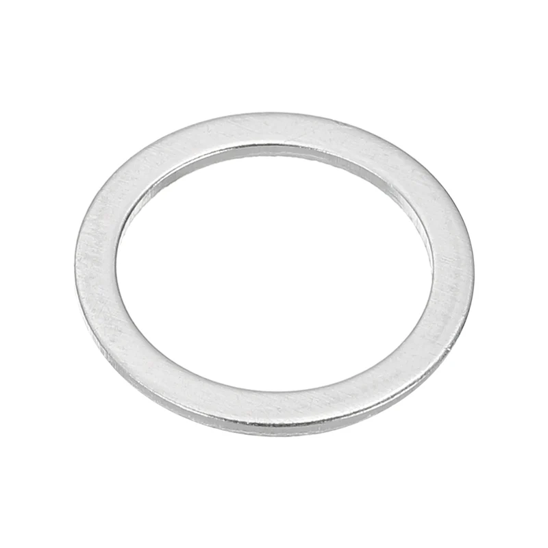 M14x18x1mm Flat Washers, 50PCS Aluminum Automotive Drain Plug Gaskets, Silver