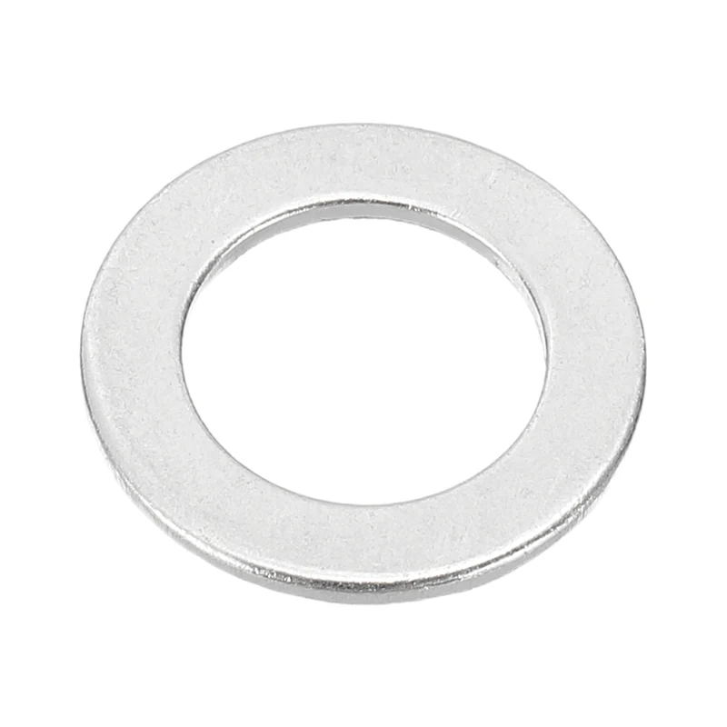 M10x16x1mm Flat Washers, 50PCS Aluminum Automotive Drain Plug Gaskets, Silver