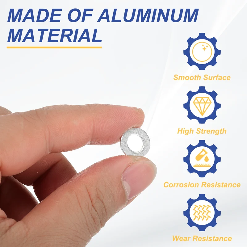 M6x12x1mm Flat Washers, 50PCS Aluminum Automotive Drain Plug Gaskets, Silver