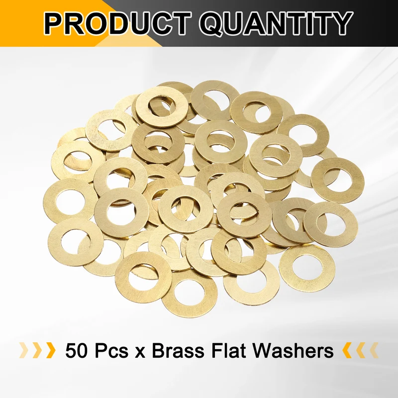 50Pcs M12 Flat Washer 24mmx12mmx1mm Brass Sealing Washers for Screws Bolt