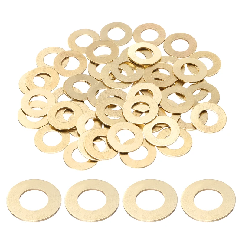 50Pcs M10 Flat Washer, 20mmx10mmx1mm Brass Sealing Washers for Screws Bolt