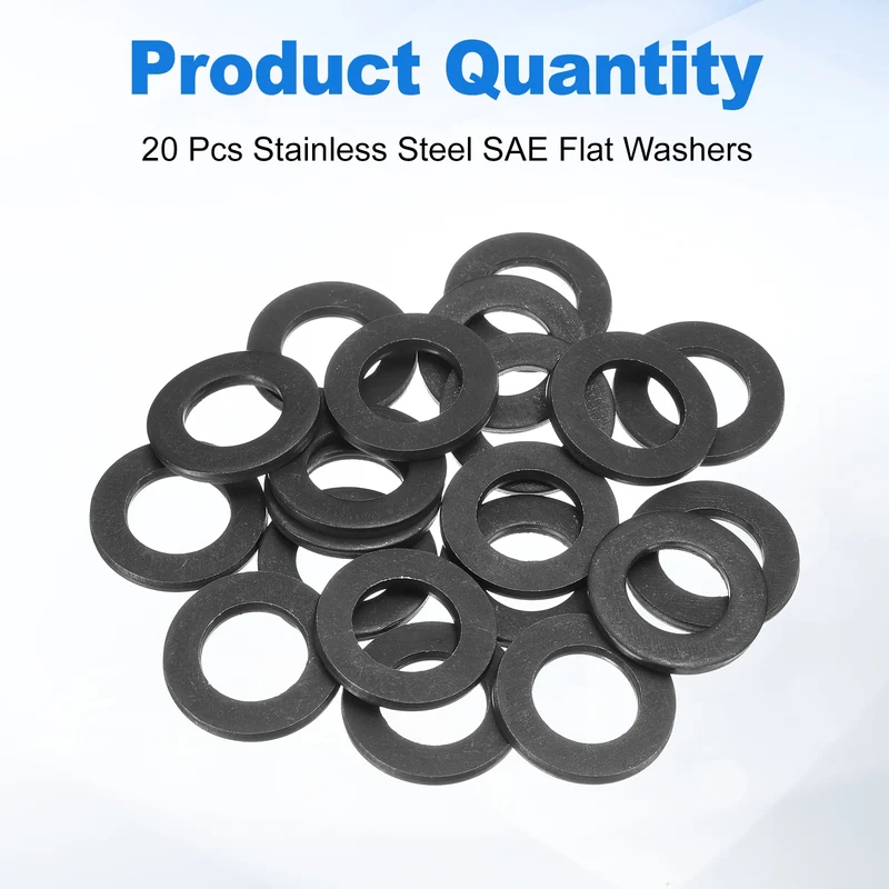 20Pcs Fender Washers, M16 Carbon Steel Flat Washer 30mm OD 3mm Thick