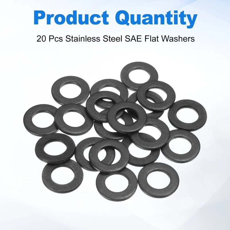 20Pcs Fender Washers, M12 Carbon Steel Flat Washer 24mm OD 2.5mm Thick