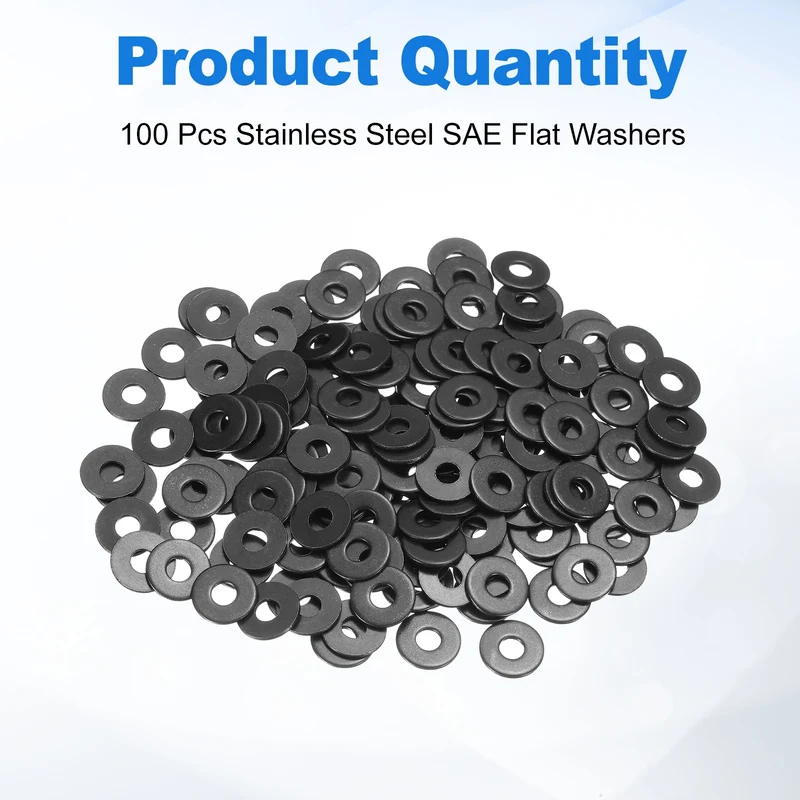 100Pcs Fender Washers M4 Carbon Steel Flat Washer 12mm OD 1mm Thick