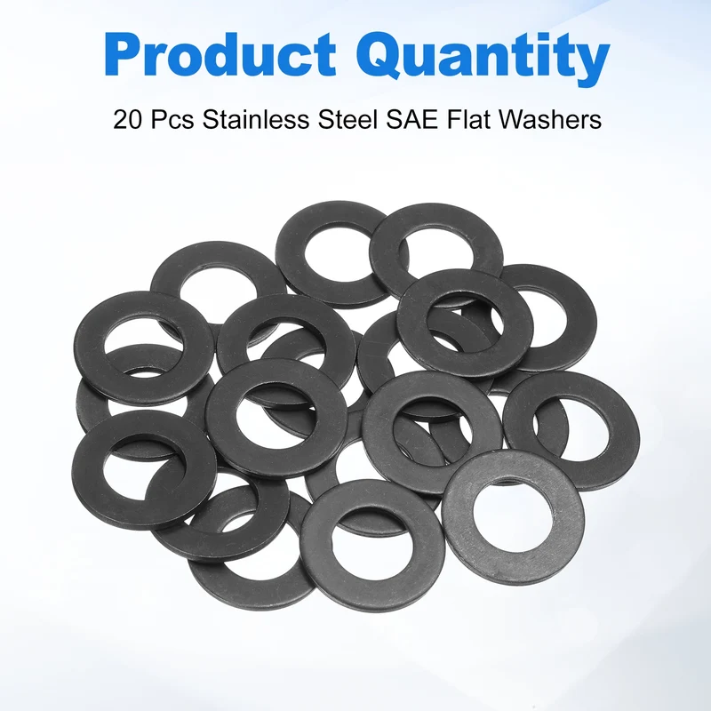20Pcs Fender Washers, M14 Carbon Steel Flat Washer 28mm OD 2mm Thick