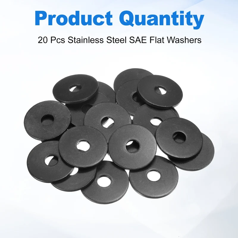 20Pcs Fender Washers M10 Carbon Steel Flat Washer 40mm OD 3mm Thick