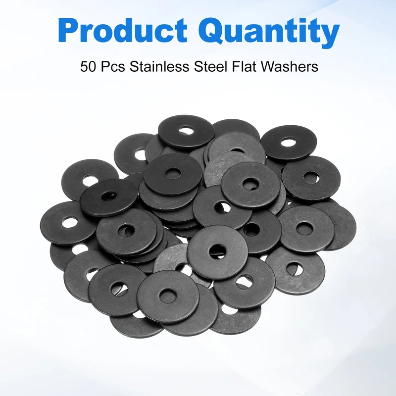 50Pcs Fender Washers M6 Carbon Steel Flat Washer 25mm OD 1.5mm Thick