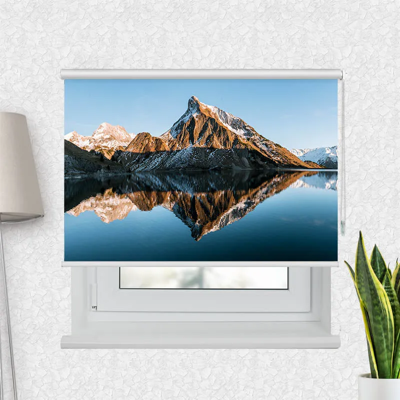 Motivrollo 'Sonnenuntergang am Bergsee' | Bis B 430 x H 440 cm