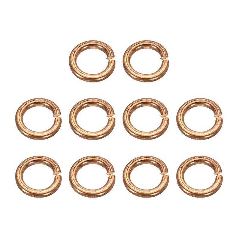 M10x15x2.6mm Split Lock Washer, 10 PCS Copper Metric Spring Lock Gaskets