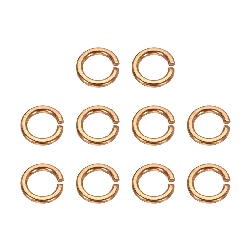 M6x9x1.6mm Split Lock Washer, 10 PCS Copper Metric Spring Lock Gaskets