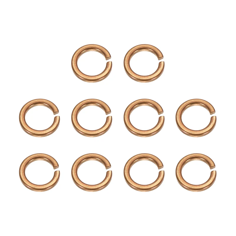 M5x7.5x1.3mm Split Lock Washer, 10 PCS Copper Metric Spring Lock Gaskets