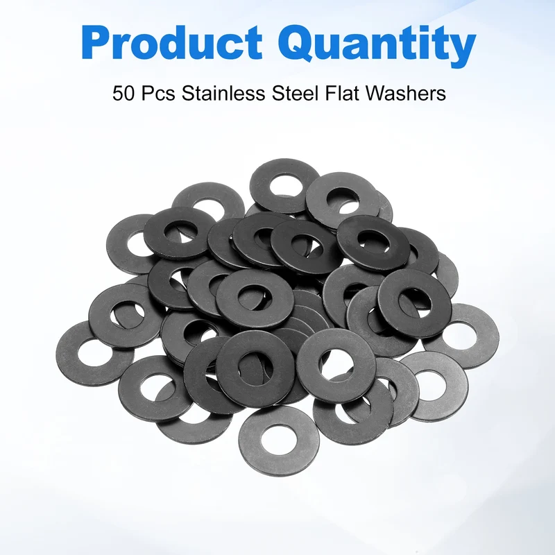 50Pcs Fender Washers, M10 Carbon Steel Flat Washer 25mm OD 1.5mm Thick