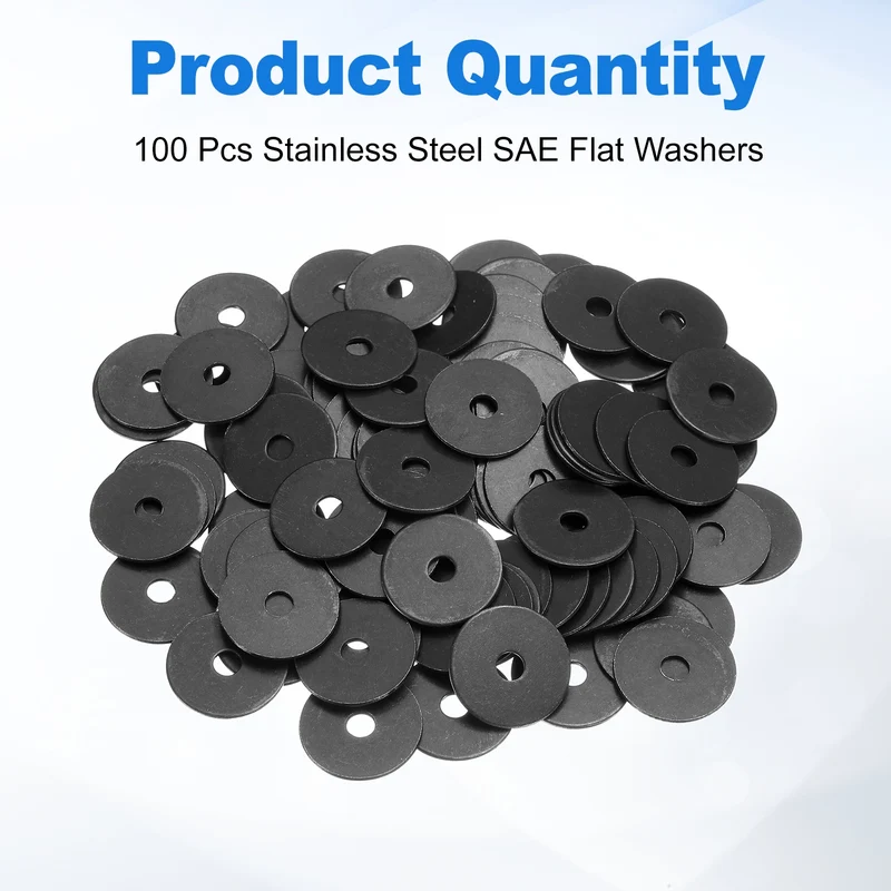 100Pcs Fender Washers M4 Carbon Steel Flat Washer 20mm OD 1mm Thick