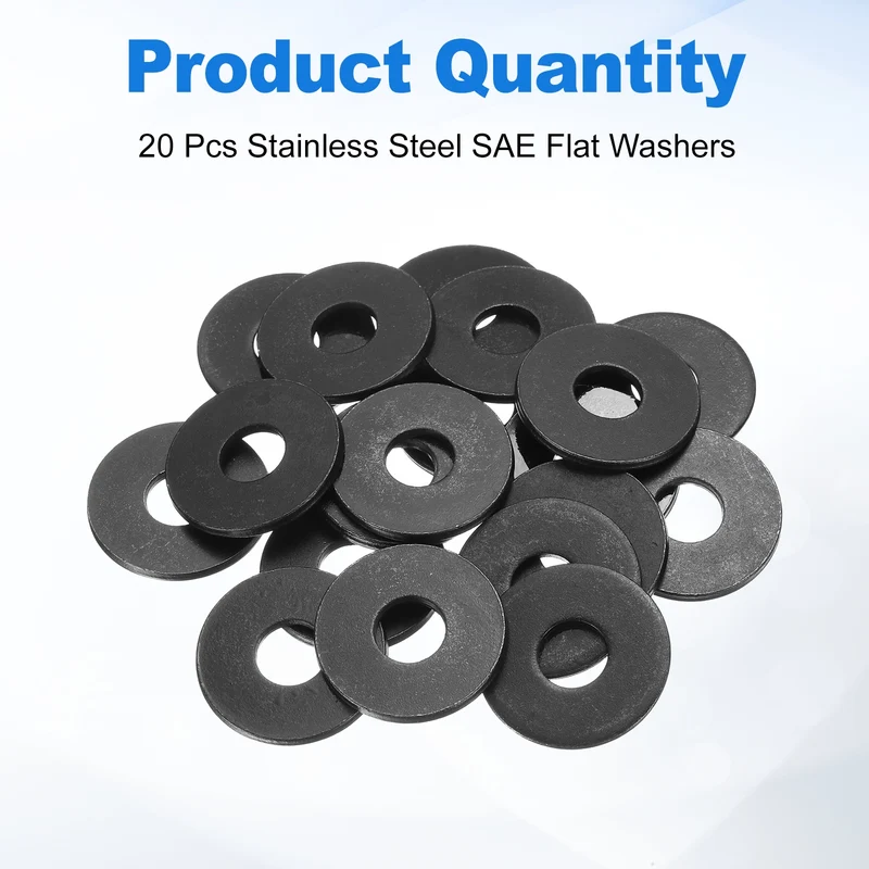 20Pcs Fender Washers, M12 Carbon Steel Flat Washer 37mm OD 3mm Thick