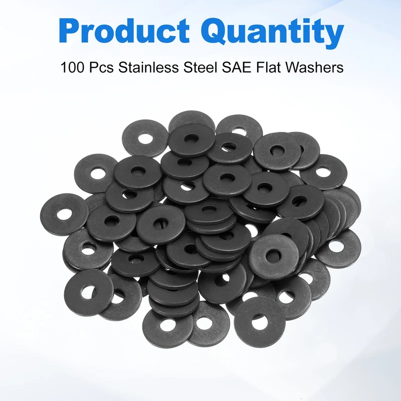 100Pcs Fender Washers, M6 Carbon Steel Flat Washer 22mm OD 2mm Thick