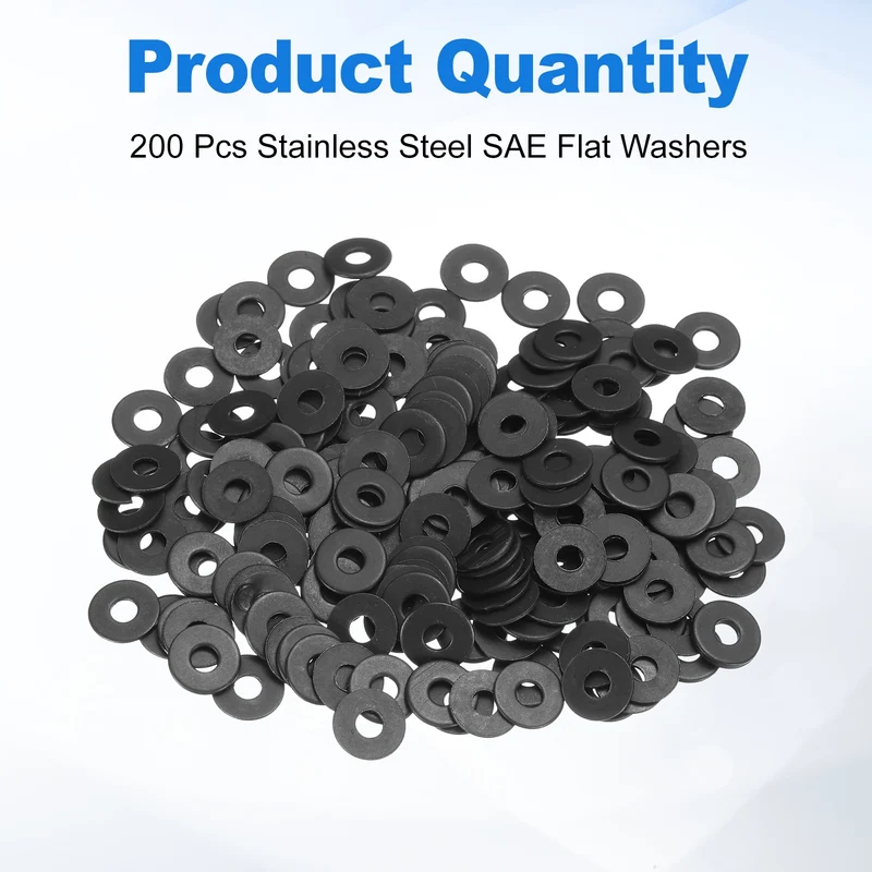 200Pcs Fender Washers M3 Carbon Steel Flat Washer 9mm OD 0.8mm Thick
