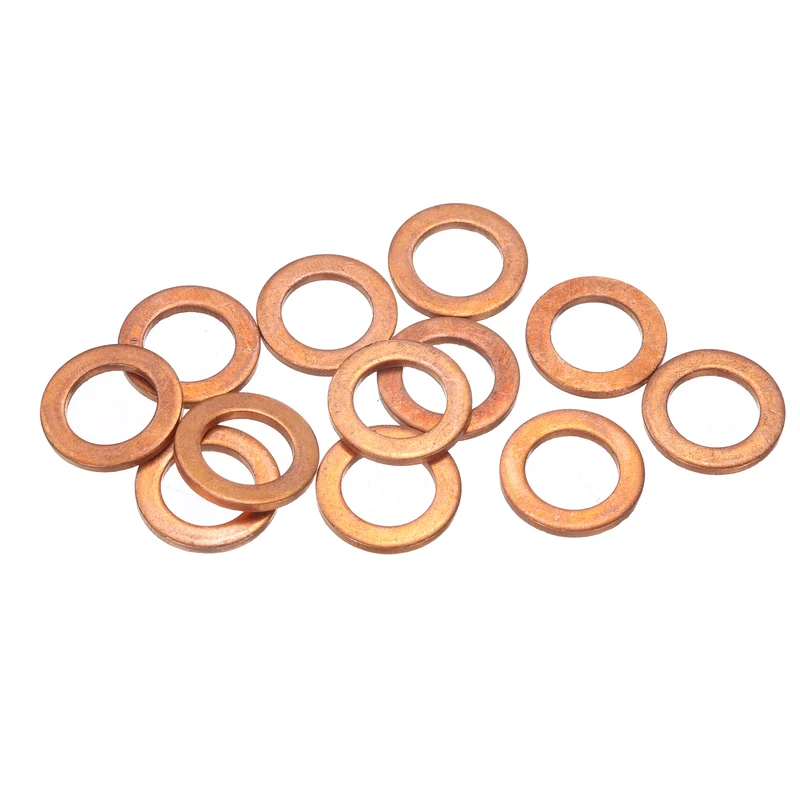30Pcs Flat Washers M10x16x1.5mm Copper Sealing Washer Sealing Ring Gasket