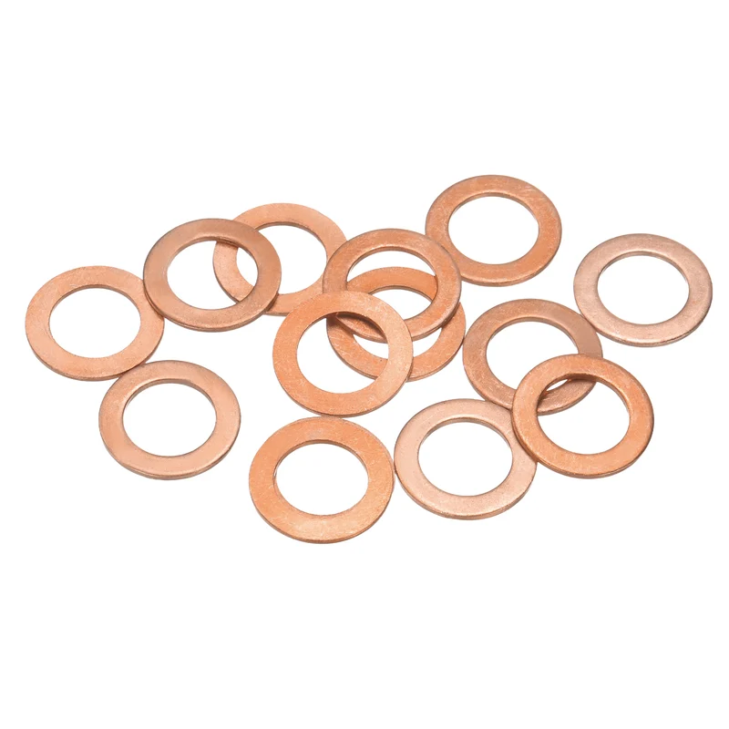 50 Pcs Flat Washers, M10x16x1mm Copper Sealing Washer, Sealing Ring Gasket