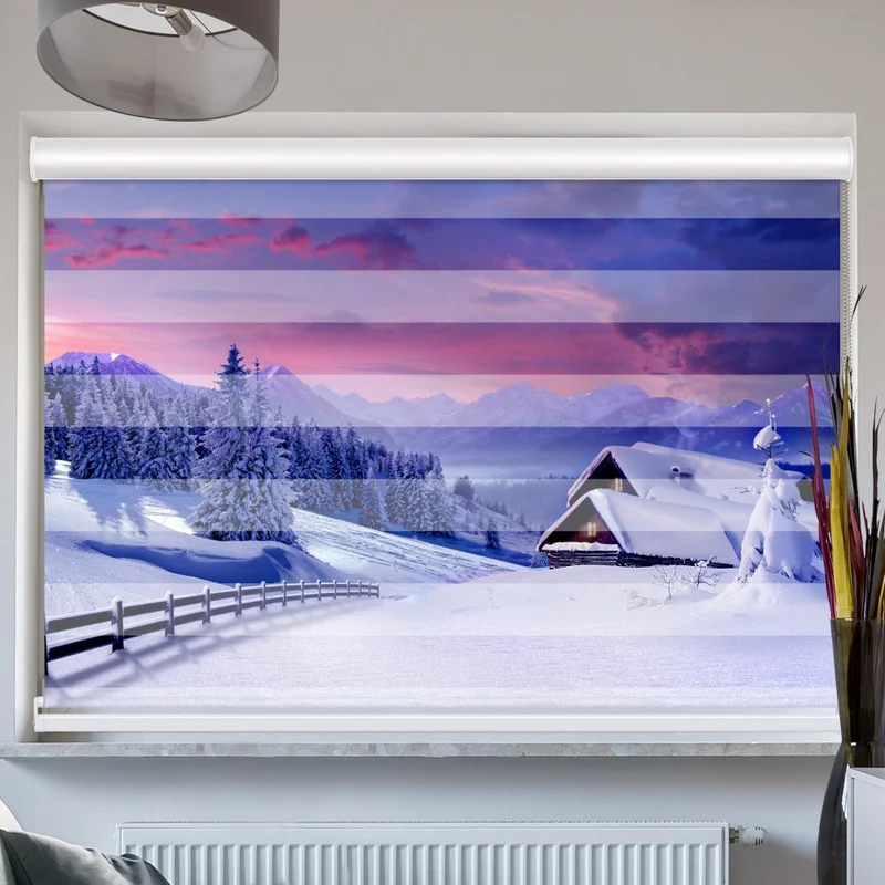 Doppelrollo mit Kassette "Winterlandschaft"