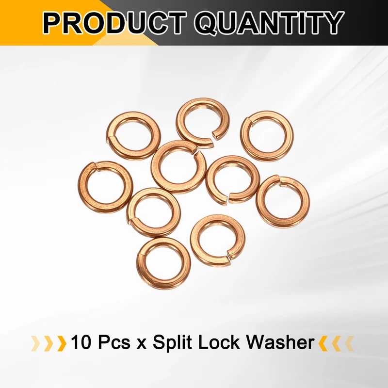 M3x4.8x0.8mm Split Lock Washer, 10 PCS Copper Metric Spring Lock Gaskets