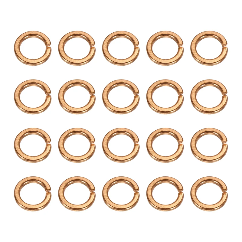 M8x12x2.1mm Split Lock Washer, 20 PCS Copper Metric Spring Lock Gaskets
