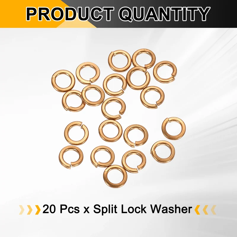 M3x5x0.8mm Split Lock Washer, 20 PCS Copper Metric Spring Lock Gaskets